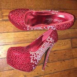 Bling red heels